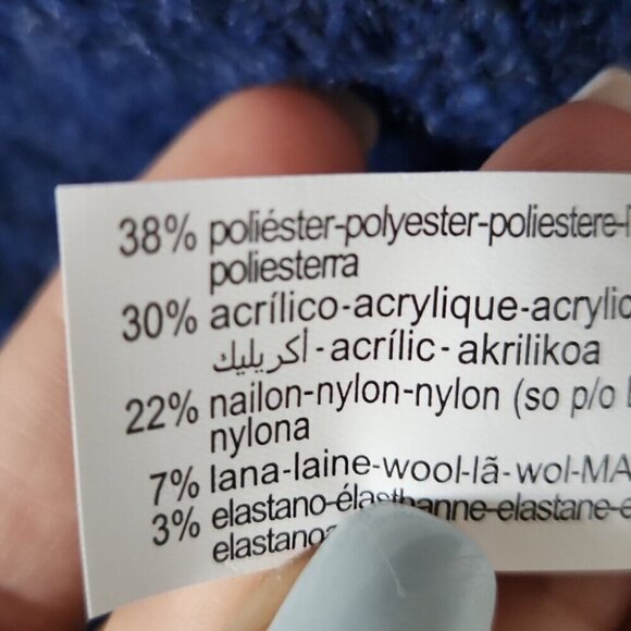 NWT ZARA | Boucle Crewneck Sweater Navy Blue Mens Sz XL - Picture 6 of 6